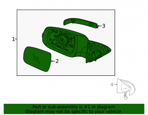 Left side mirror assembly for Kia Sorento 10-15