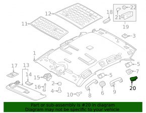 Ceiling light rear left Porsche Macan 15-18 black