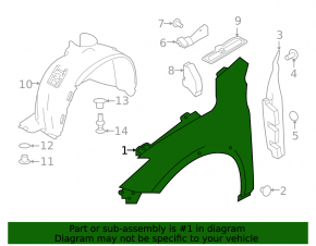 Front right wing Infiniti QX30 17-