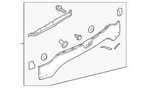 Lower trunk door molding Mazda CX-5 22-25 without keyless for camera
