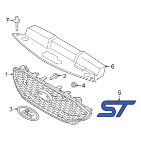 Emblem inscription ST radiator grill grill Ford Edge 19-24