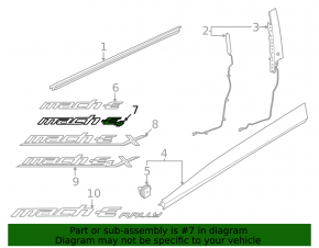 Emblem inscription Mach-E4 door front right Ford Mustang Mach-E 21-23