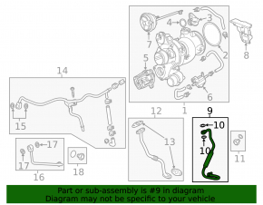 Turbo Cooling Pipe Chevrolet Malibu 16- 1.5T Feed