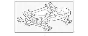 Left passenger seat runner for Chevrolet Volt 11-15, mechanical, without frame