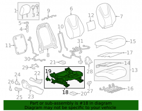 Left passenger seat runner for Chevrolet Volt 11-15, mechanical, without frame