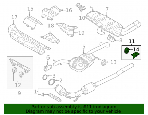 Rear muffler bracket with barrel middle VW Beetle 12-17 2.5