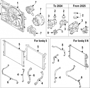 Cooling system pipe Hyundai Ioniq 5 22-24 AWD plastic with quick release