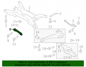 Rear left transverse control arm Mitsubishi Outlander 14-21