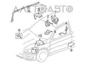 Airbag in steering wheel driver Lexus IS200 IS300 99-05 black, outline visible