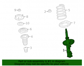 Front right shock absorber Lexus RX350 10-12