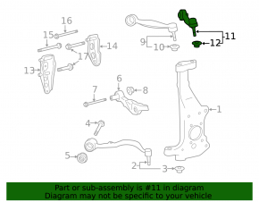 Upper control arm front left rear Lexus LS460 07-12 rwd