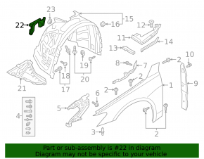 Front right side arch protection for the Audi A6 C8 19-19