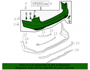 Bare rear bumper Audi A6 C8 19- S-line, for 6 parking sensors