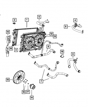 Upper Coolant Hose Chrysler 200 11-14