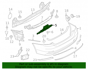 Rear bumper bracket central BMW 4 F32/33/36 14-16
