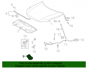 Hood Lock Lexus RX350 RX450h 10-15