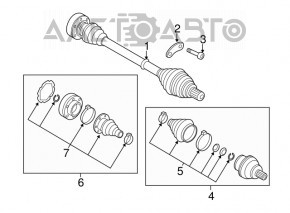 Drive axle shaft rear right Audi A3 22-26 AWD