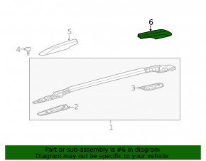 Rear right roof rail trim Toyota Sienna 11-20