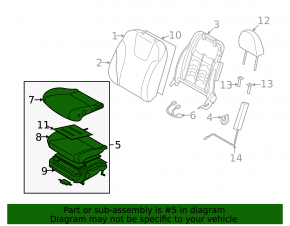 Headrest with display Power Acoustik left Subaru Forester 14-16 SJ