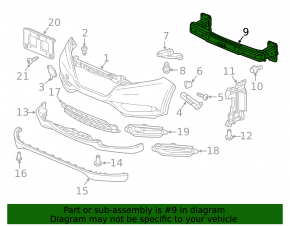 Front bumper reinforcement Honda HR-V 16-22 rusty