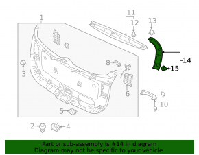 Trunk door trim right Kia Sorento 14-15 rest beige