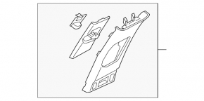 Center pillar trim lower right Hyundai Kona 18-23 1.6, 2.0