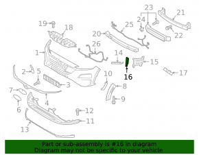 Left front bumper grille for Hyundai Kona 19-21 EV
