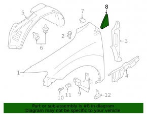 Right exterior door mirror corner for Nissan Murano z51 09-14