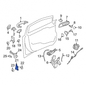Door hinge lower front right Ford Fiesta 11-19