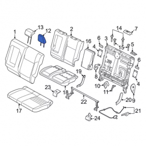 Ford C-max MK2 13 rear left headrest - beige cloth