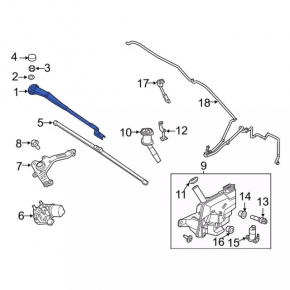 Right wiper arm for Ford Focus mk3 11-18