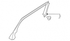 Door frame inner rear left Lincoln Nautilus 19-23 black