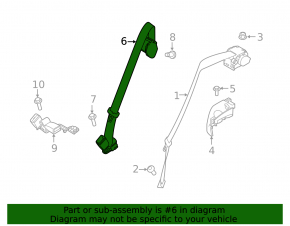Land Rover Range Rover Velar 18-20 black 2nd row center seat belt