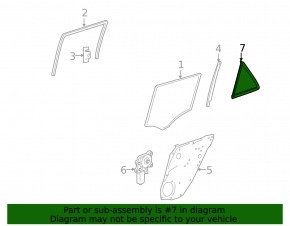 Door glass triangle rear left Mercedes W164 ML