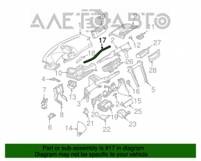 Right-hand wood dashboard trim for Mercedes W211