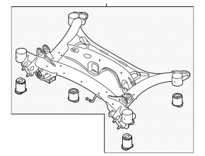 Rear subframe Volvo XC40 19-25 FWD