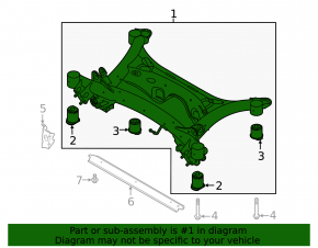Rear subframe Volvo XC40 19-25 FWD