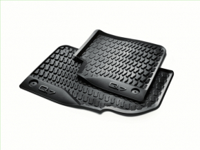 Set of floor mats for Audi Q7 16-25, black rubber, worn front mats
