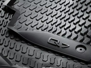 Set of floor mats for Audi Q7 16-25, black rubber, worn front mats