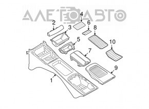 Rear center console with armrest and cup holders for BMW 335i e92 07-13 beige