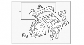 Front left quarter panel of Lexus IS 14-20