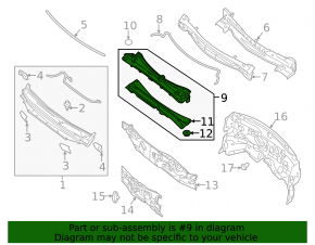 Metal wiper pan Nissan Pathfinder 13-20