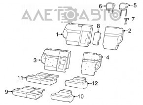 Rear row of seats 2 row Fiat 500L 14-14 cloth
