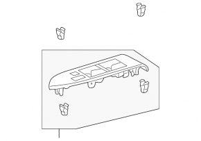 Front left window control trim for Lexus RX300 RX330 RX350 RX400h 04-08, gray, scratches