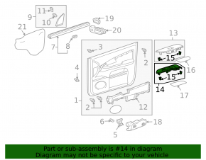 Front left window control trim for Lexus RX300 RX330 RX350 RX400h 04-08, gray, scratches