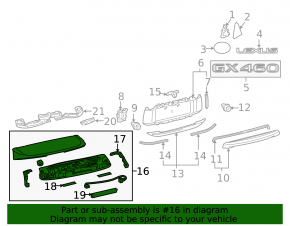 Lexus GX460 14-23 restyling tailgate spoiler