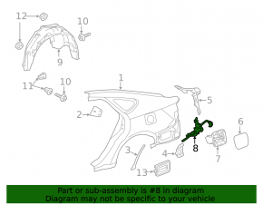 Fuel filler flap lock Toyota Avalon 13-18