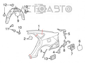 Fuel filler flap lock Toyota Avalon 13-18