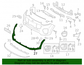 Kia Sportage 17-19 FWD front bumper lip structure