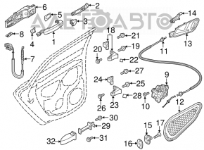 Rear left door lock Audi A3 8V 15-20 with cable